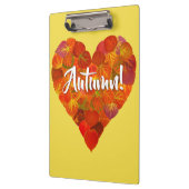 I Love Autumn, Bold—Red Aspen Leaf Heart 1 Klembord (Links)