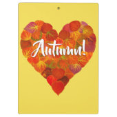 I Love Autumn, Bold—Red Aspen Leaf Heart 1 Klembord (Achterkant)