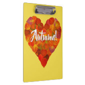 I Love Autumn, Bold—Red Aspen Leaf Heart 1 Klembord (Rechts)