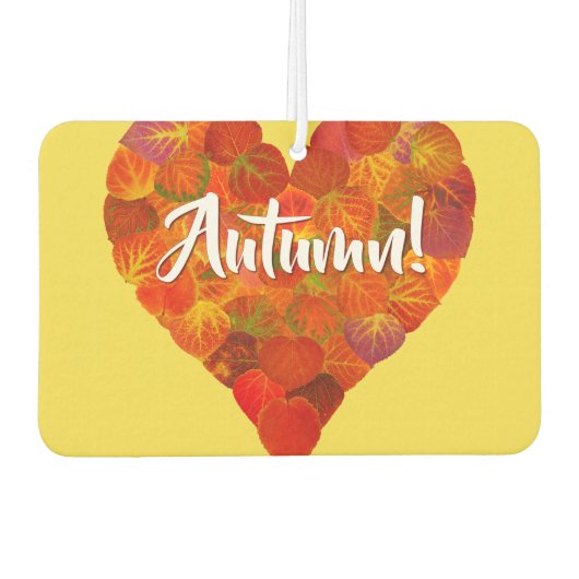 I Love Autumn, Bold—Red Aspen Leaf Heart 1 Luchtverfrisser (Voorkant)