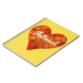 I Love Autumn, Bold—Red Aspen Leaf Heart 1 Notitieboek (Linkerzijde)