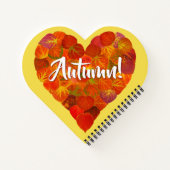 I Love Autumn, Bold—Red Aspen Leaf Heart 1 Notitieboek (Achterkant)