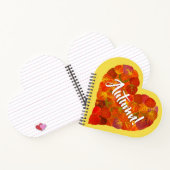 I Love Autumn, Bold—Red Aspen Leaf Heart 1 Notitieboek (Binnen)