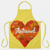 I Love Autumn, Bold—Red Aspen Leaf Heart 1 Schort (Voorkant)