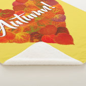 I Love Autumn, Bold—Red Aspen Leaf Heart 1 Sherpa Deken (3/4)