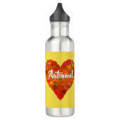 I Love Autumn, Bold—Red Aspen Leaf Heart 1 Waterfles (Links)