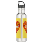 I Love Autumn, Bold—Red Aspen Leaf Heart 1 Waterfles (Achterkant)