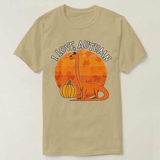 I Love Autumn Dinosaur, Herfst Diplodocus, Autumn T-shirt (Design voorkant)