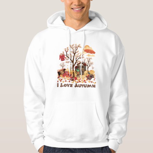 I Love Autumn - Herfst Scenery Hoodie (Voorkant)