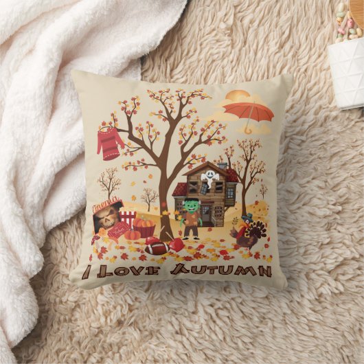 I Love Autumn - Herfst Scenery Kussen (Deken)