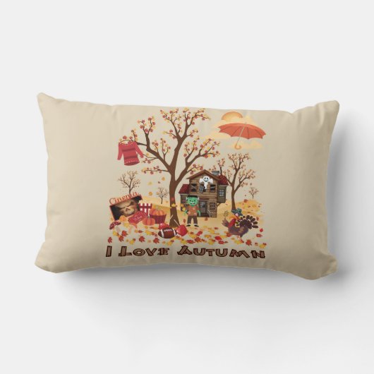 I Love Autumn - Herfst Scenery Kussen (Achterkant)