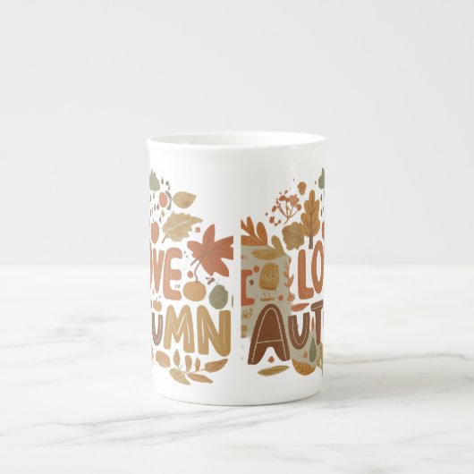 I Love Autumn Porselein Kop (Voorkant)