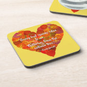 I Love Autumn-Red Aspen Leaf Heart 1, Brontë Quote Bier Onderzetter (Linkerzijde)