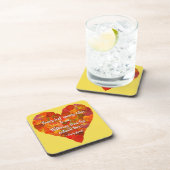 I Love Autumn-Red Aspen Leaf Heart 1, Brontë Quote Bier Onderzetter (Rechterzijde)