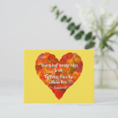 I Love Autumn-Red Aspen Leaf Heart 1, Brontë Quote Briefkaart (Staand voorkant)