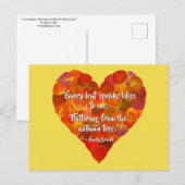 I Love Autumn-Red Aspen Leaf Heart 1, Brontë Quote Briefkaart (Voorkant / Achterkant)