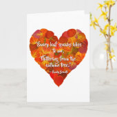 I Love Autumn-Red Aspen Leaf Heart 1, Brontë Quote Kaart (Gele Bloem)