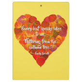 I Love Autumn-Red Aspen Leaf Heart 1, Brontë Quote Klembord (Achterkant)