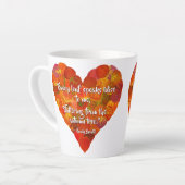 I Love Autumn-Red Aspen Leaf Heart 1, Brontë Quote Latte Mok (Linkerhoek)