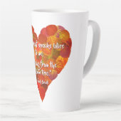 I Love Autumn-Red Aspen Leaf Heart 1, Brontë Quote Latte Mok (Rechterhoek)