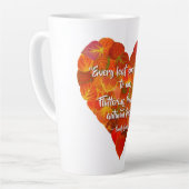 I Love Autumn-Red Aspen Leaf Heart 1, Brontë Quote Latte Mok (Linkerhoek)