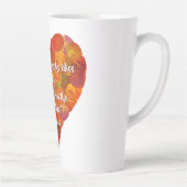 I Love Autumn-Red Aspen Leaf Heart 1, Brontë Quote Latte Mok (Rechts)
