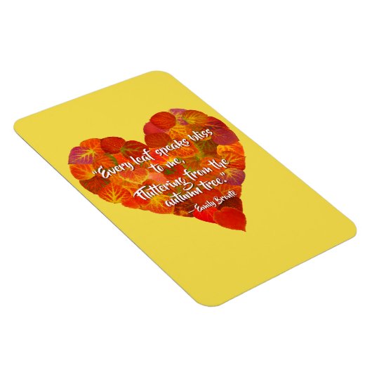 I Love Autumn-Red Aspen Leaf Heart 1, Brontë Quote Magneet (Rechterzijde)