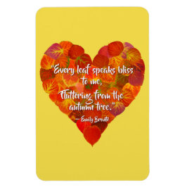 I Love Autumn-Red Aspen Leaf Heart 1, Brontë Quote Magneet