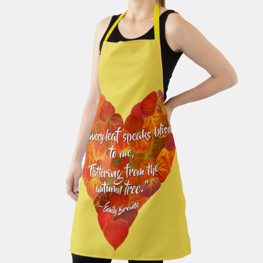 I Love Autumn-Red Aspen Leaf Heart 1, Brontë Quote Schort (Insitu)