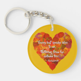 I Love Autumn-Red Aspen Leaf Heart 1, Brontë Quote Sleutelhanger
