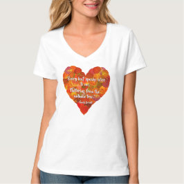 I Love Autumn-Red Aspen Leaf Heart 1, Brontë Quote T-shirt