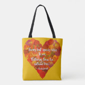 I Love Autumn-Red Aspen Leaf Heart 1, Brontë Quote Tote Bag (Achterkant)