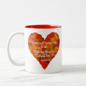 I Love Autumn-Red Aspen Leaf Heart 1, Brontë Quote Tweekleurige Koffiemok (Links)
