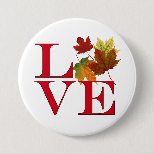 I Love Autumn Ronde Button 7,6 Cm (Voorkant)