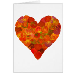 I Love Autumn, subtle—Red Aspen Leaf Heart 1