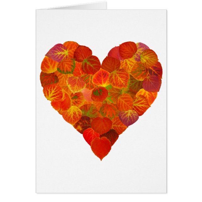 I Love Autumn, subtle—Red Aspen Leaf Heart 1 (Voorkant)