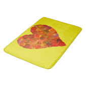 I Love Autumn, subtle—Red Aspen Leaf Heart 1 Badmat (Gekanteld)