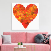 I Love Autumn, subtle—Red Aspen Leaf Heart 1 Canvas Afdruk (Insitu (Woonkamer))