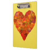 I Love Autumn, subtle—Red Aspen Leaf Heart 1 Klembord (Links)