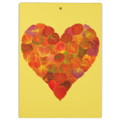 I Love Autumn, subtle—Red Aspen Leaf Heart 1 Klembord (Achterkant)