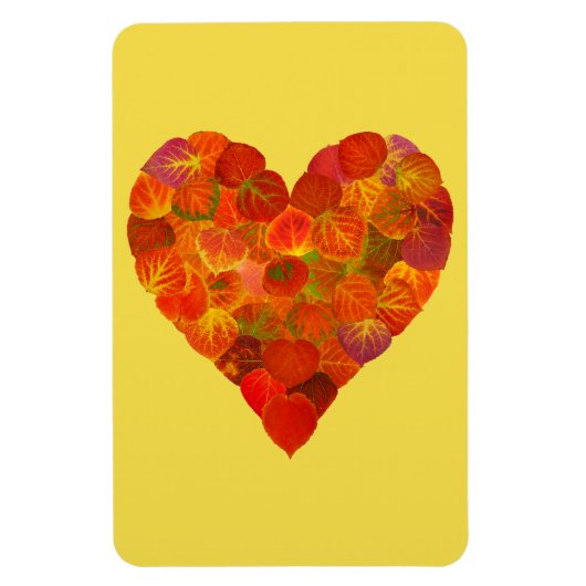 I Love Autumn, subtle—Red Aspen Leaf Heart 1 Magneet (Verticaal)