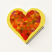 I Love Autumn, subtle—Red Aspen Leaf Heart 1 Notitieboek (Achterkant)