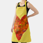 I Love Autumn, subtle—Red Aspen Leaf Heart 1 Schort (Insitu)