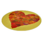 I Love Autumn, subtle—Red Aspen Leaf Heart 1 Snijplank (Hoek)