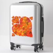 I Love Autumn, subtle—Red Aspen Leaf Heart 1 Sticker (Koffer)