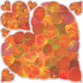 I Love Autumn, subtle—Red Aspen Leaf Heart 1 Sticker (Voorkant)