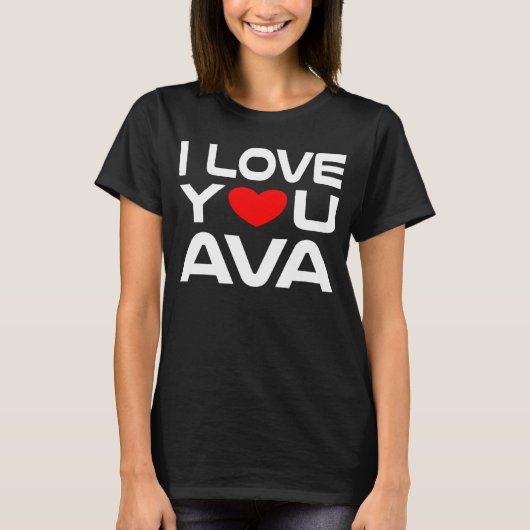I Love Ava Red Heart to say Honey I love you T-shirt (Voorkant)