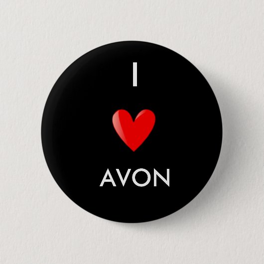 I Love Avon Ronde Button 5,7 Cm (Voorkant)