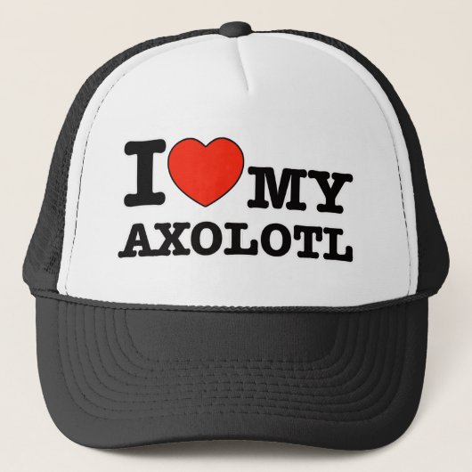 I Love axolotl Trucker Pet (Voorkant)