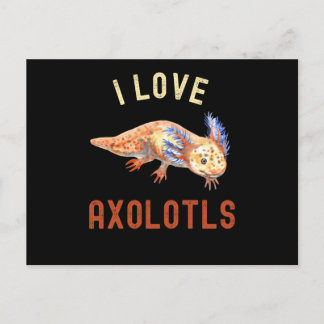 I Love Axolotls, Cute Funny Axolotl Briefkaart